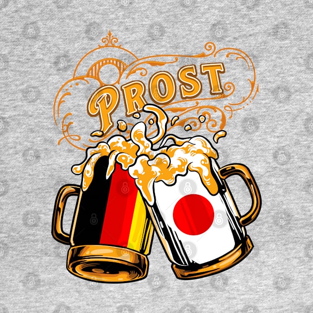 Oktoberfest Wiesn Prost Deutschland - Japan Tshirt by TonTomDesignz